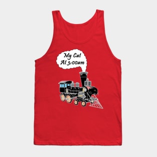 Speeding Train Hyper Black Cat at 3:00am Tank Top